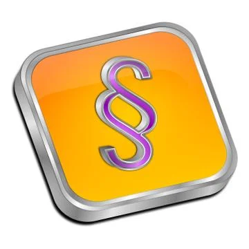 Law paragraph button - 3D illustration Stock Illustration