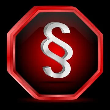 Law paragraph button Stock Illustration