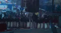 Law piece protectors with shields helmets, special forces winter HD Footage