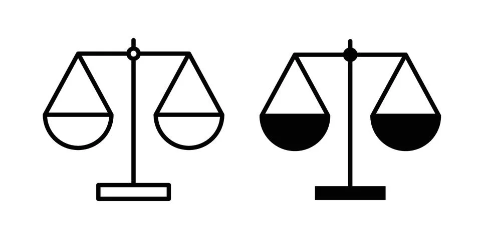 Law scale icon for web projects Stock Illustration