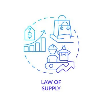 Law of supply blue gradient concept icon Stock Illustration