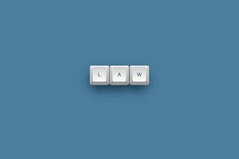 Law text on a 3d keyboard button with shadow concept series 스톡 일러스트