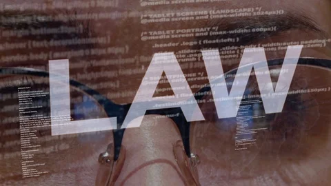 Law text on female software developer Stock Footage 107513974