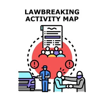 Lawbreaking activity map planning criminal actions Ilustração Stock