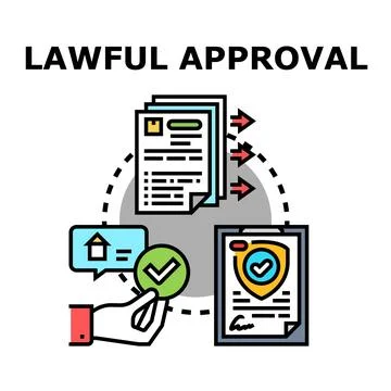 Lawful approval process for contract document signing 스톡 일러스트