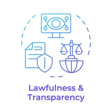 Lawfulness and transparency blue gradient concept icon Stock-Illustration