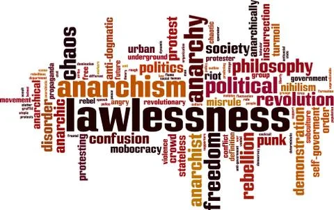 Lawlessness word cloud Stock Illustration