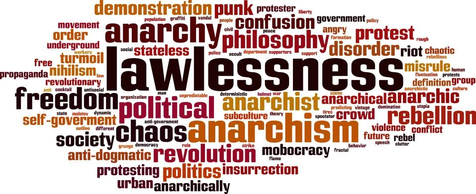 Lawlessness word cloud Stock Illustration