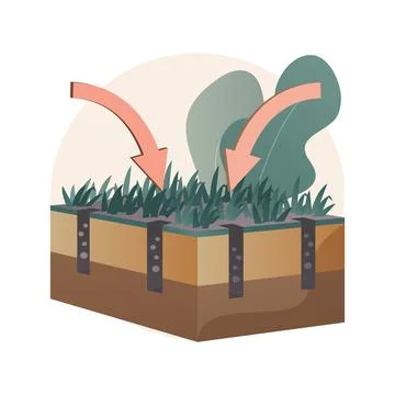 Lawn aeration abstract concept vector illustration. Stock Illustration