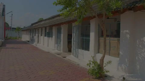 The lawn and corridor inside the prison central jail india Stock Footage 222035167