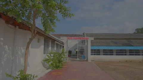 Lawn and corridor in side the prison in jabalpur jail india Video stock 222034464