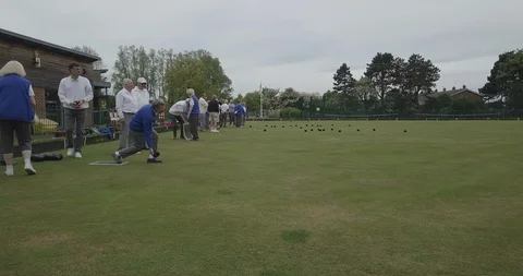Lawn Bowling Seniors Stock Footage 116974748