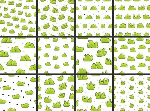Lawn bush grass. Seamless pattern. Stock Illustration