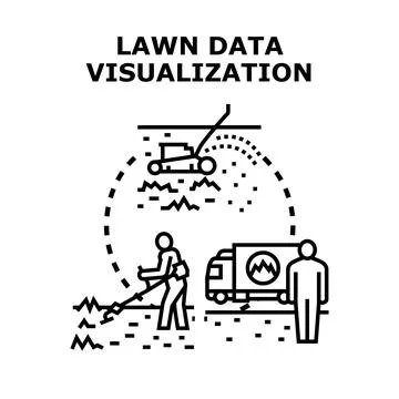 Lawn care data visualization and smart landscaping concept Stock Illustration