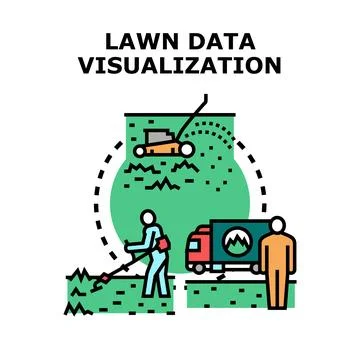Lawn care data visualization and smart landscaping concept Stock Illustration
