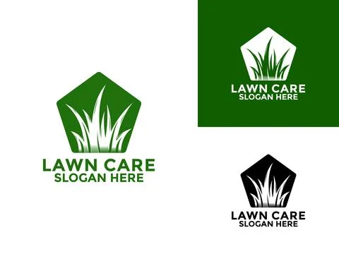 Lawn care logo design vector, landscape, grass concept logo design template Stock Illustration