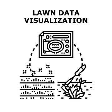 Lawn data visualization smart garden analytics concept Stock Illustration