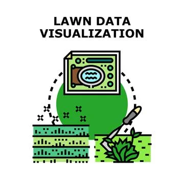 Lawn data visualization smart garden analytics concept Stock Illustration
