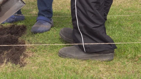 Lawn digging, timelapse Stock Footage 198476943