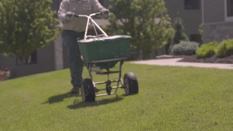 Lawn Fertilization and Lawn Care Stock Footage