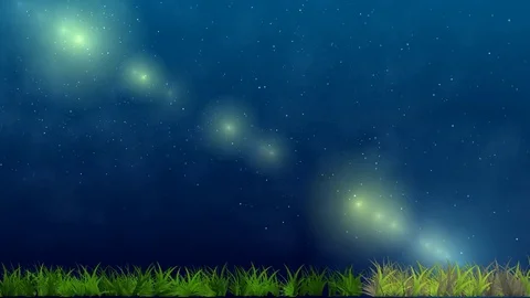 Lawn grass grows at night Stock Footage 74722698