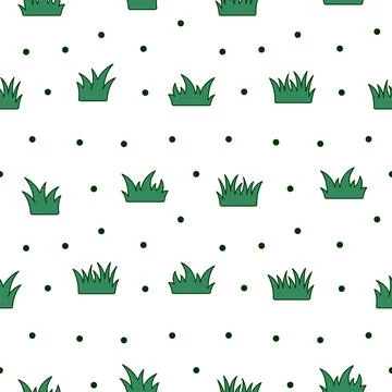 Lawn grass. Seamless pattern. Stock Illustration