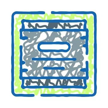 Lawn grass texture doodle drawing icon concept Illustrazione stock