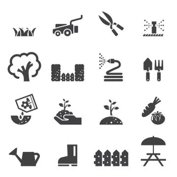 Lawn icon set Stock Illustration