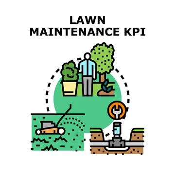 Lawn maintenance kpi tracking and garden care management Stock Illustration