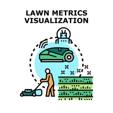 Lawn metrics visualization and smart garden care Stock Illustration