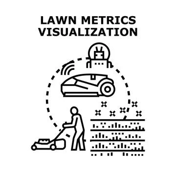 Lawn metrics visualization and smart garden care Stock Illustration