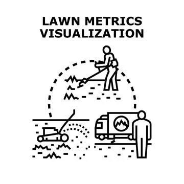 Lawn metrics visualization for smart garden management Stock Illustration