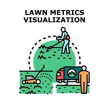 Lawn metrics visualization for smart garden management Stock Illustration