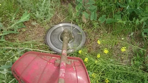 Lawn mover trimmer, slow motion Stock Footage 200180118