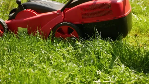 Lawn mower closeup Stock Footage 201472596