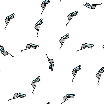 Lawn mower for cut grass vector seamless pattern Illustrazione stock