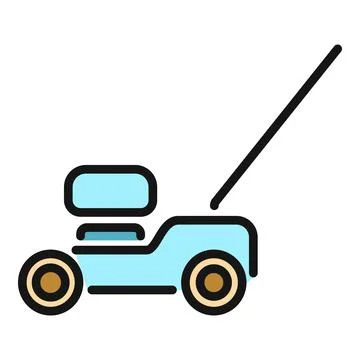 Lawn mower cutting grass yard maintenance icon Stock Illustration