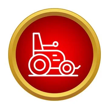 Lawn mower driving on grass icon design Stock Illustration