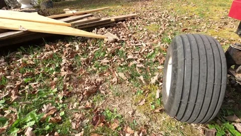 Lawn Mower-Front Left Wheel Stock Footage 292500552
