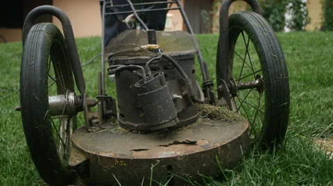 Lawn mower [gimbal] backwards Stock Footage 65247751