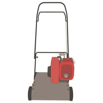 Lawn mower icon vector grass gardening mowing garden illustration equipment r Stock Illustration