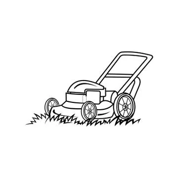 Lawn mower isolated Stock Illustration