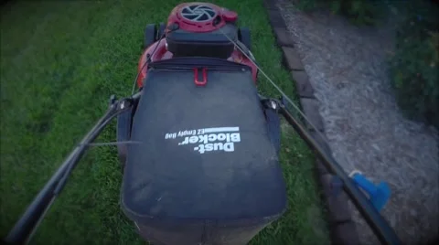 Lawn mower looking down Stock Footage 40082029