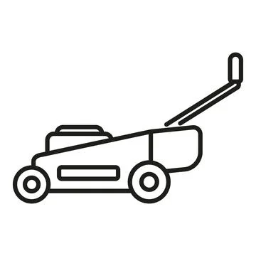 Lawn mower machine cutting grass garden icon Stock Illustration