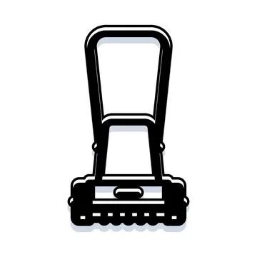 Lawn mower machine cutting grass during yard work Stock Illustration