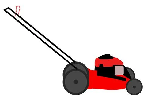 Lawn mower machine icon on white background. gardening grass-cutter sign. Stock Illustration