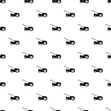 Lawn mower machine pattern seamless vector Illustrazione stock