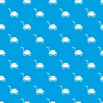 Lawn mower machine pattern seamless blue イラスト素材