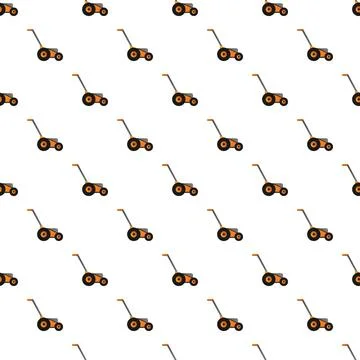Lawn mower machine seamless pattern for gardening Illustrazione stock