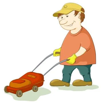 Lawn mower man Stock Illustration